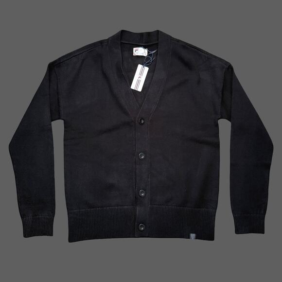 Fila Casa Baseline Cardigan Black Size Small NWT Unisex